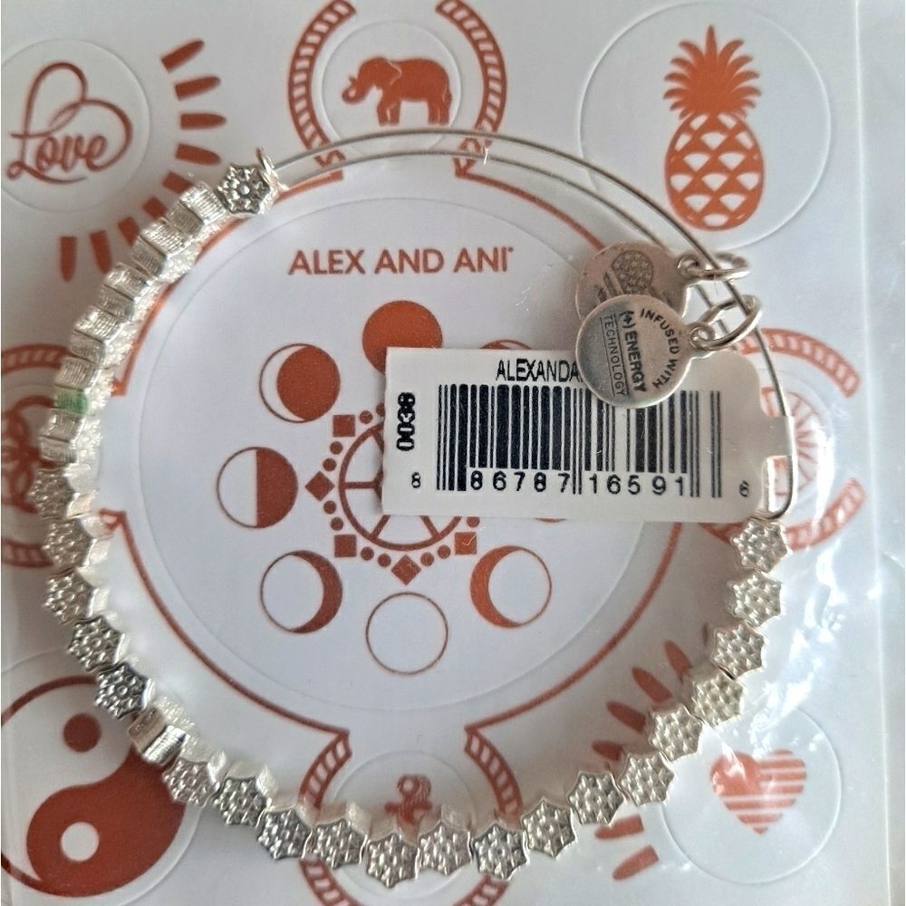 2/$35 Alex and Ani Snowflake beaded bracelets NWT‎